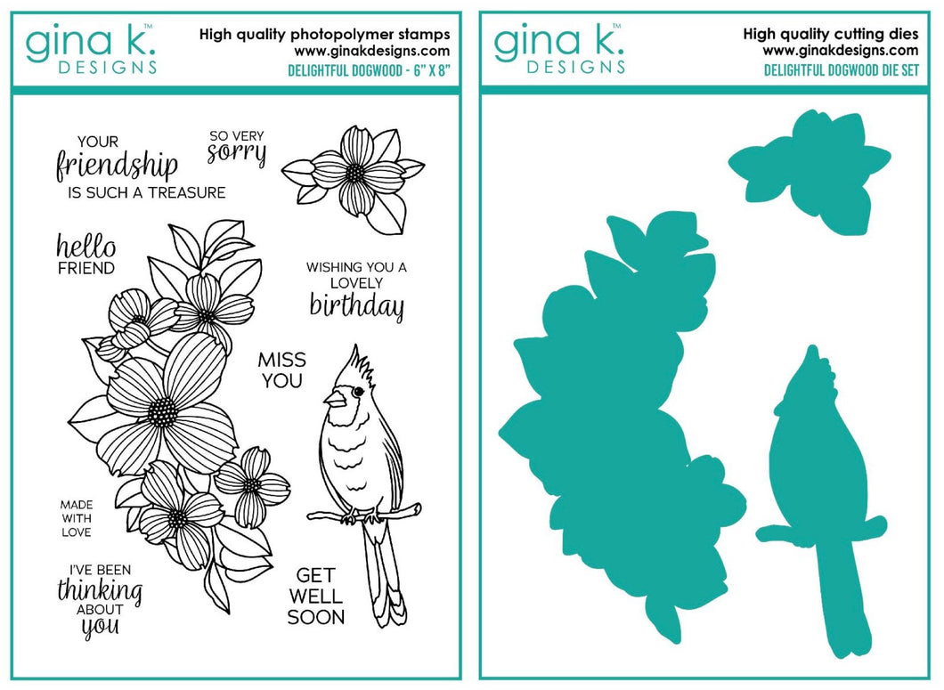 Gina K Designs - Delightful Dogwood - Stamp Set and Die Set Bundle