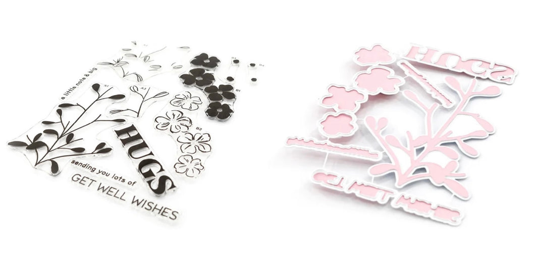 The Stamp Market - Blossoms & Wishes - Stamp Set and Die Set Bundle