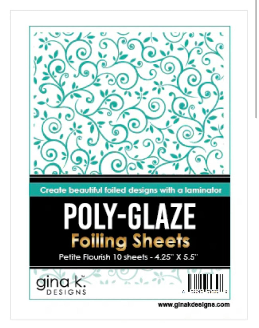 Gina K Designs - Poly-Glaze Foiling Sheets - Petite Floruish