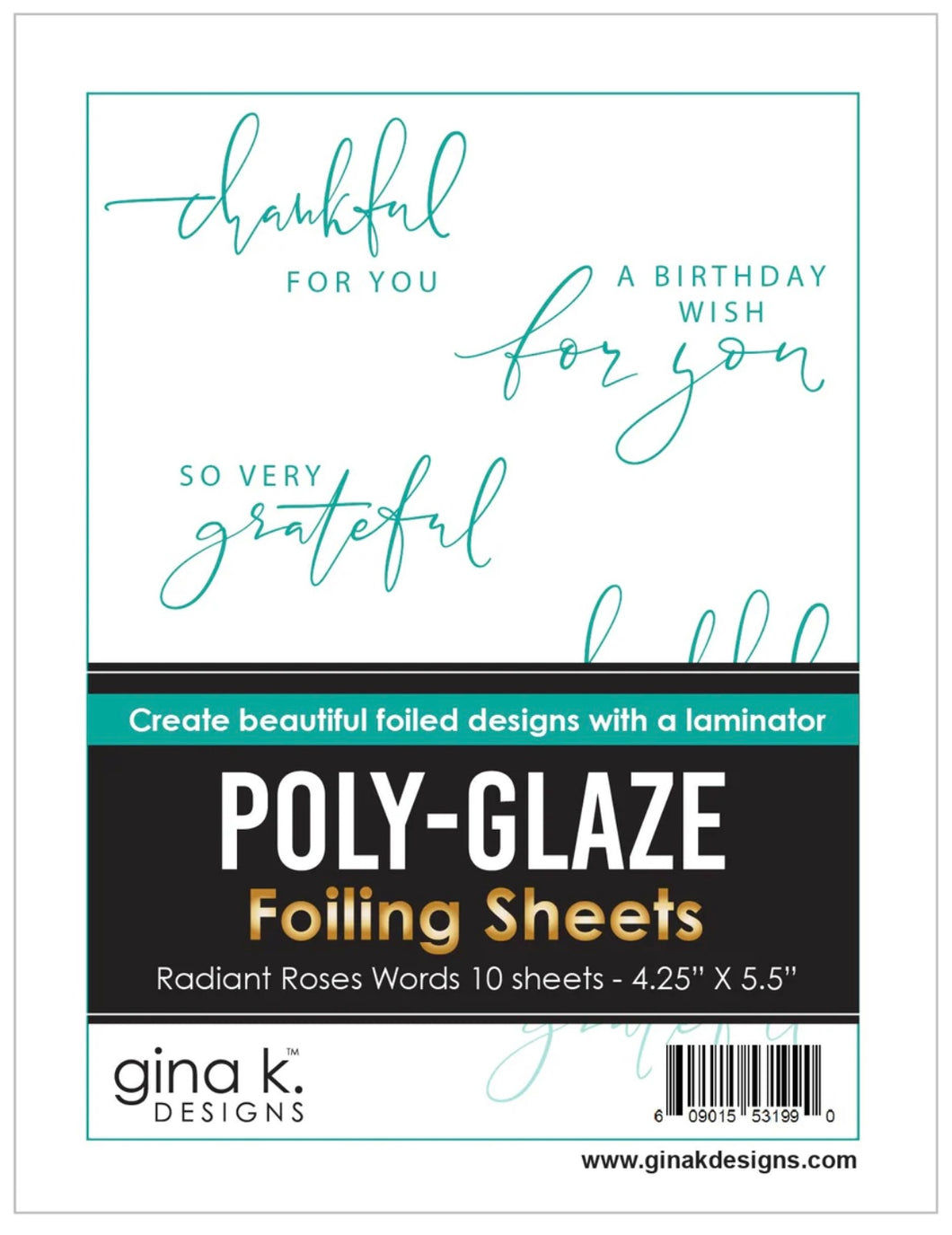 Gina K Designs - Poly-Glaze Foiling Sheets - Radiant Roses
