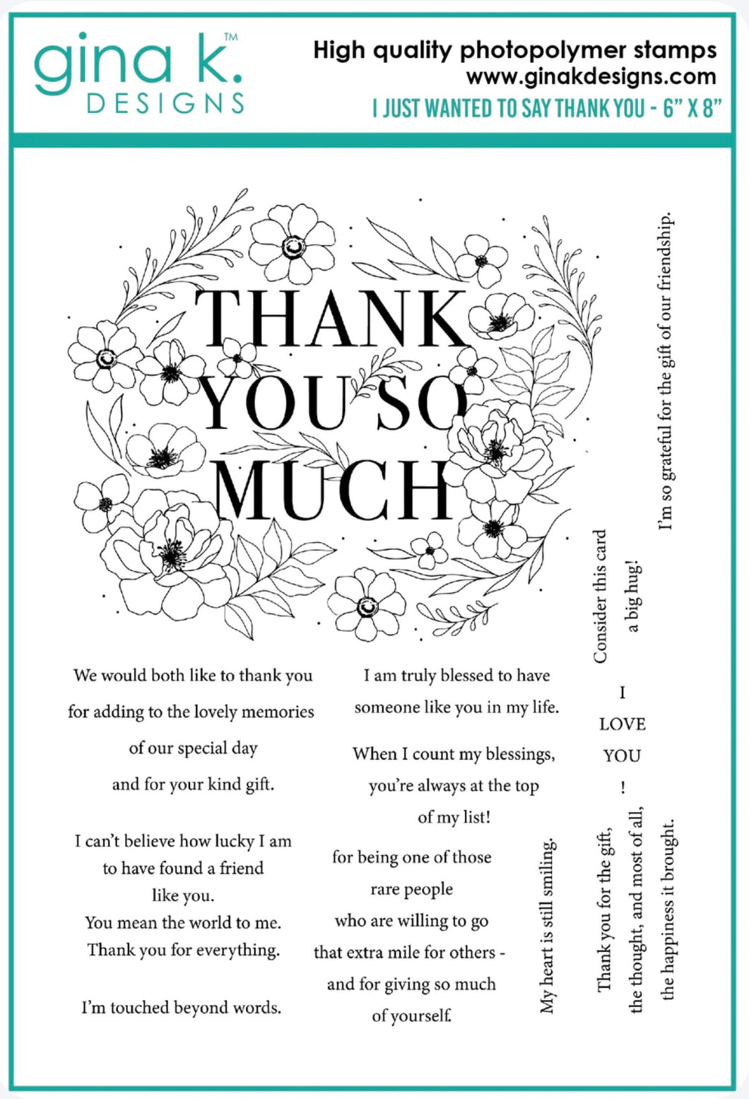 Gina K Designs - I Just Wanted To Say Thank You Stamp Set