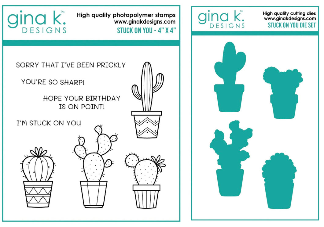 Gina K Designs - Stuck on You - Stamp Set and Die Set Bundle
