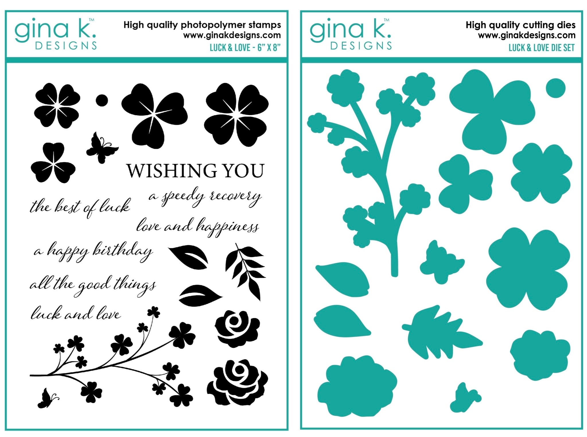 Gina K Designs - Luck and Love - Stamp Set and Die Set Bundle – Fancy Paper  Company