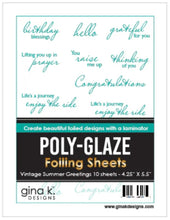 Load image into Gallery viewer, Gina K Designs - Poly-Glaze Foiling Sheets - Vintage Summer Greetings
