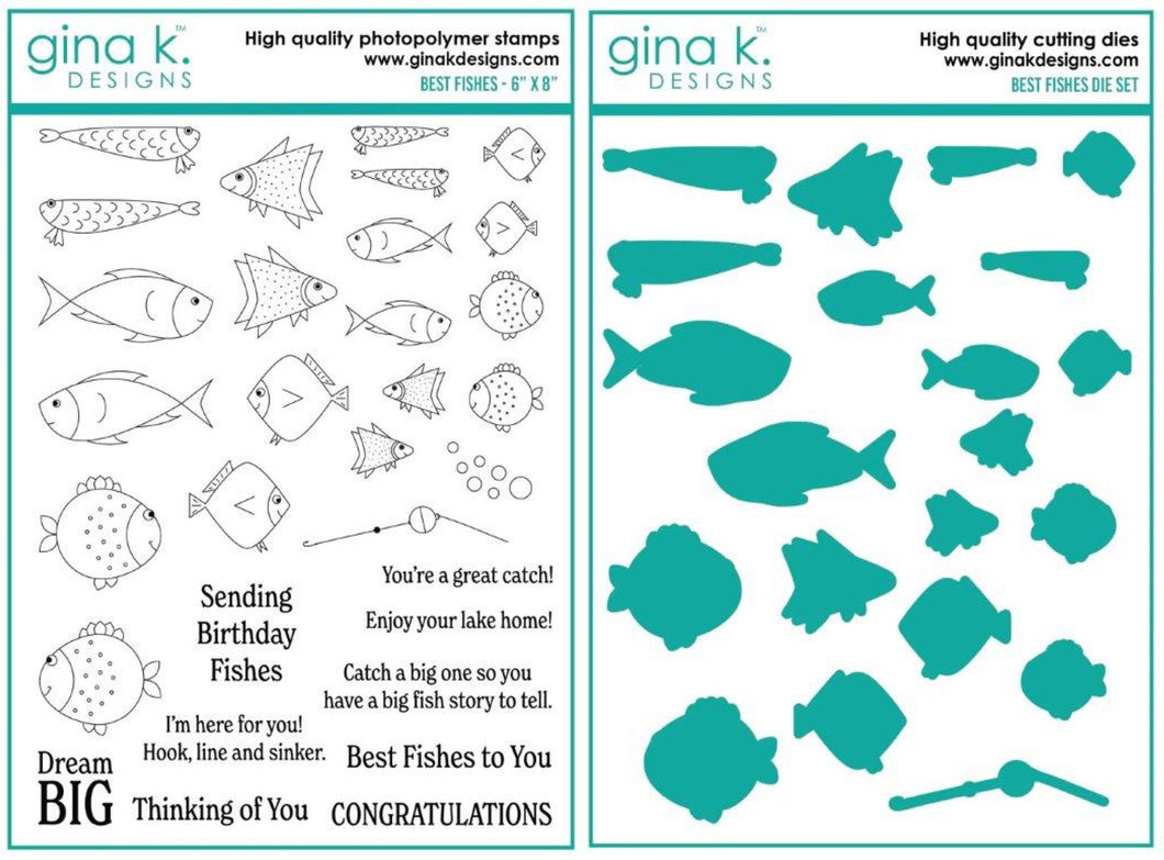 Gina K Designs - Best Fishes - Stamp Set and Die Set Bundle