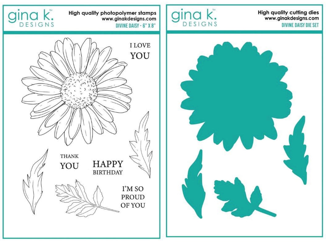 Gina K Designs - Divine Daisy - Stamp Set and Die Set Bundle