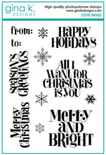 Load image into Gallery viewer, Gina K Designs - Festive Phrases - Stamp Set and Die Set Bundle
