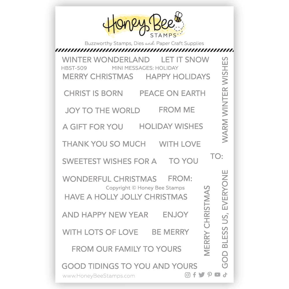 Honey Bee Stamps - Mini Messages: Holiday Stamp Set