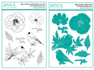 Gina K Designs - Glorious Goldfinches - Stamp Set and Die Set Bundle