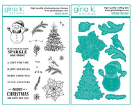 Gina K Designs - Vintage Holiday - Stamp Set and Die Set Bundle