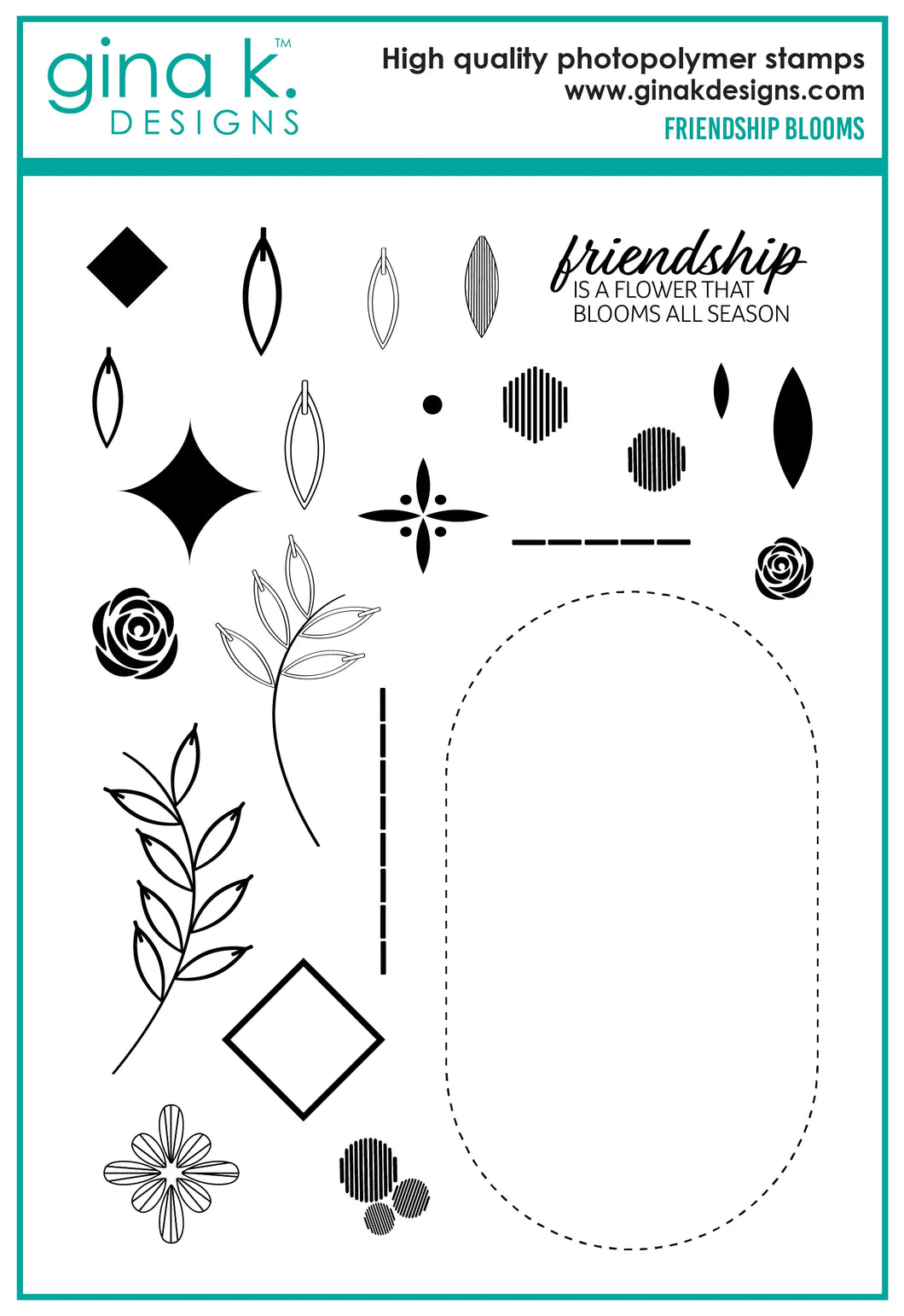Gina K Designs - Friendship Blooms - Stamp Set and Die Set Bundle