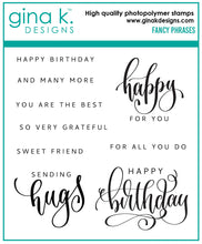 Load image into Gallery viewer, Gina K Designs - Fancy Phrases - Stamp Set and Die Set Bundle
