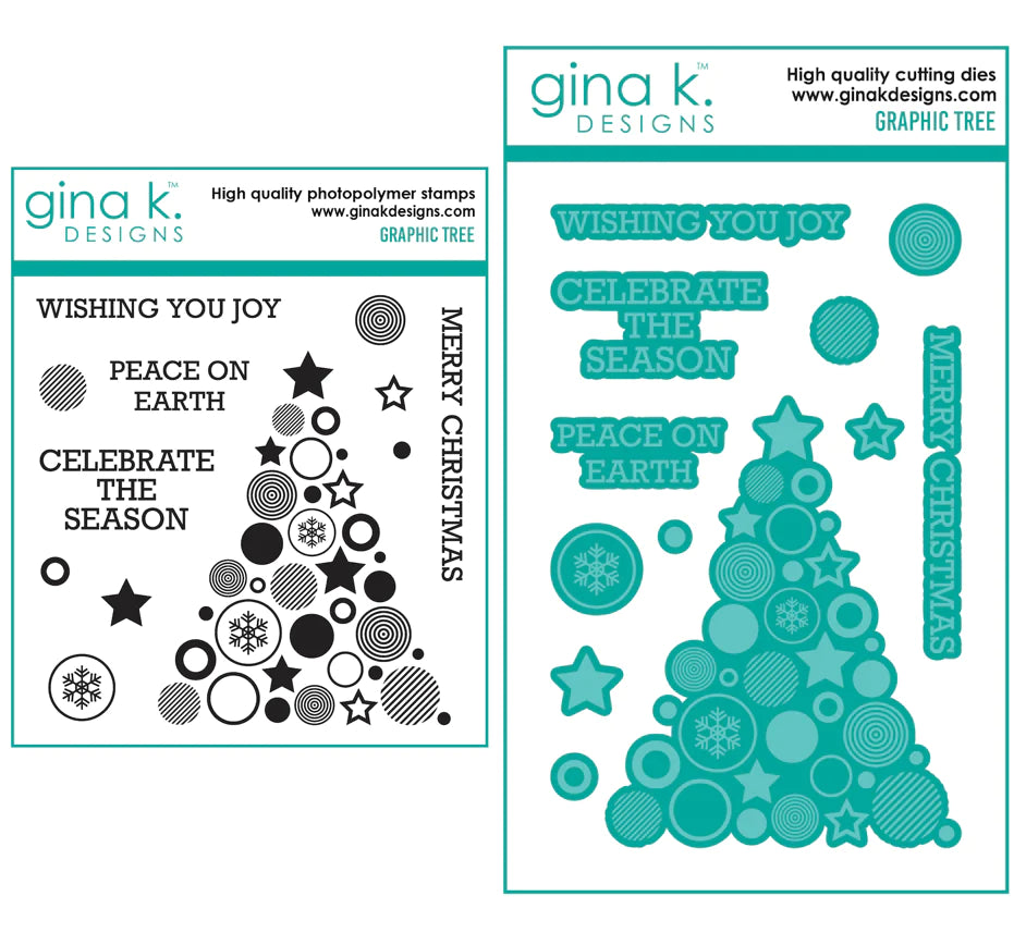 Gina K Designs - Graphic Tree - Stamp Set and Die Set Bundle