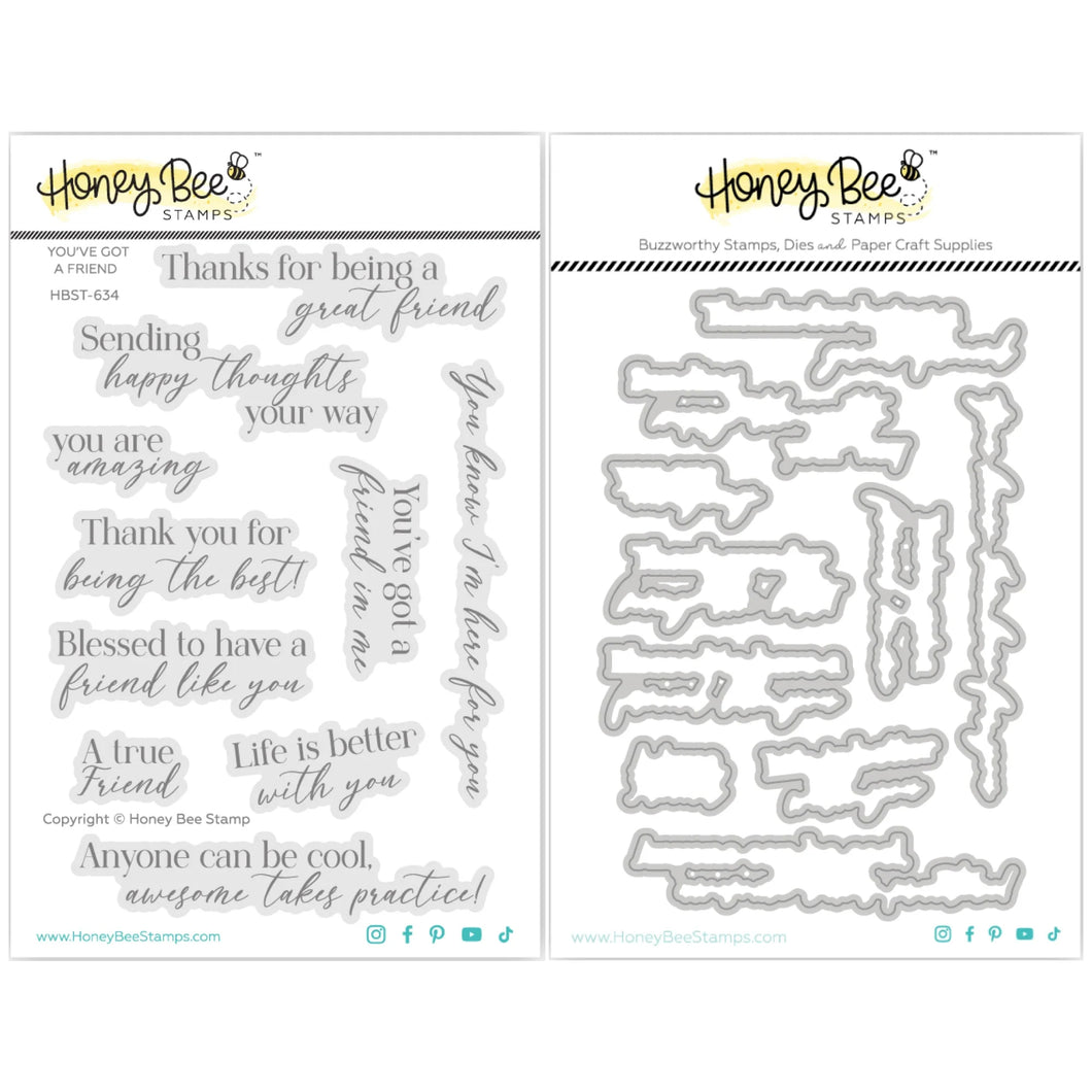 Honey Bee Stamps - You’ve Got A Friend - Stamp Set and Die Set Bundle