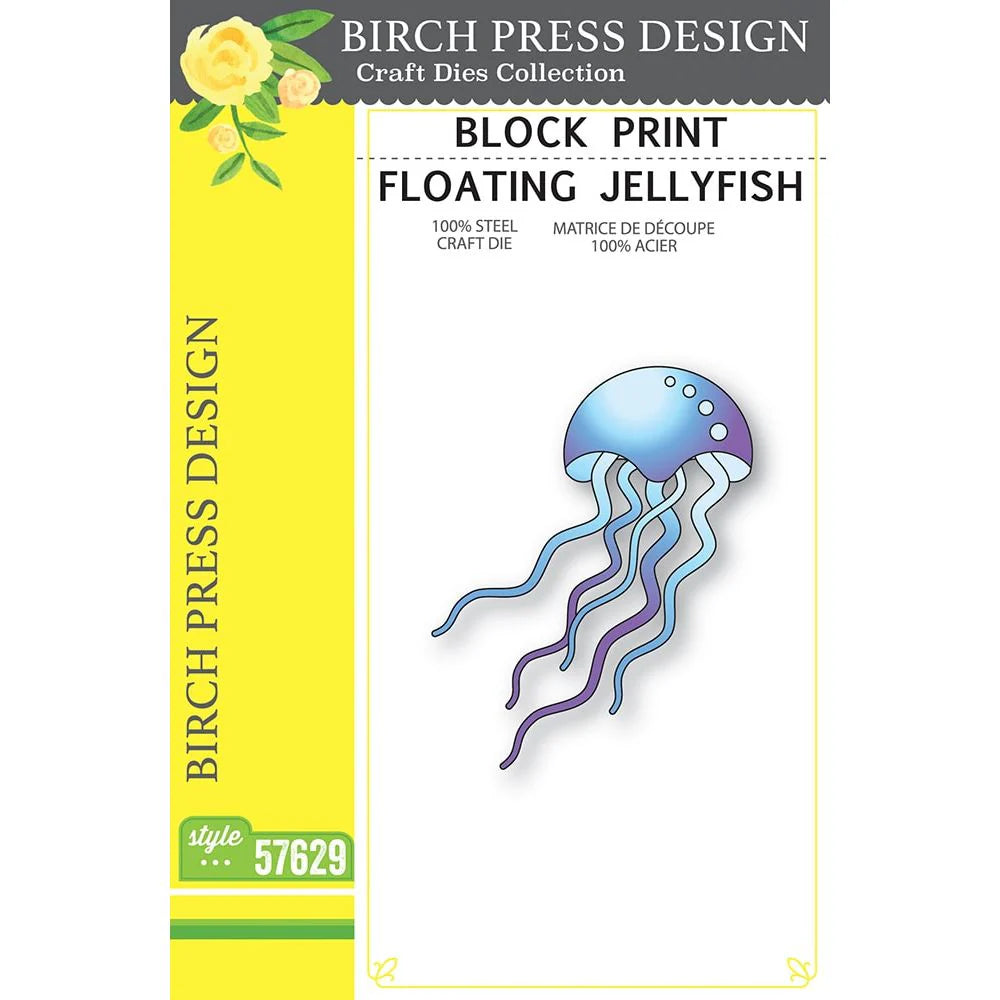 Birch Press Design - Block Print - Floating Jellyfish Fish - Style 57629