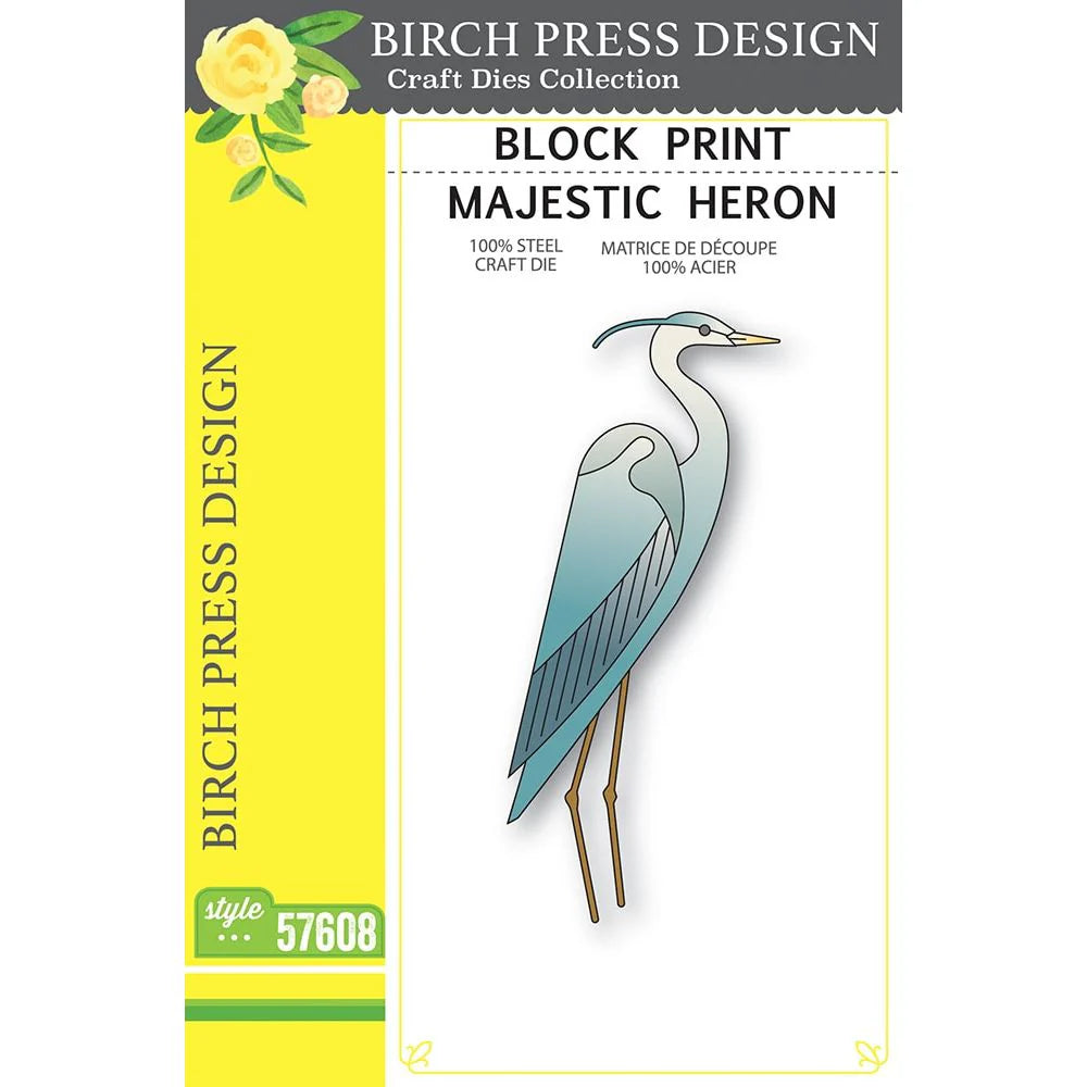 Birch Press Design - Block Print Majestic Heron - Style 57608