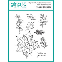 Load image into Gallery viewer, Gina K Designs - Peaceful Poinsettia - Stamp Set, Die Set, Stencil Set and Poly-Glaze Bundle
