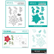 Gina K Designs - Peaceful Poinsettia - Stamp Set, Die Set, Stencil Set and Poly-Glaze Bundle