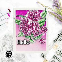 Load image into Gallery viewer, Alex Syberia Designs - Gorgeous Peonies - Stamp Set, Die Set, Stencil Set and Foil Plate Bundle
