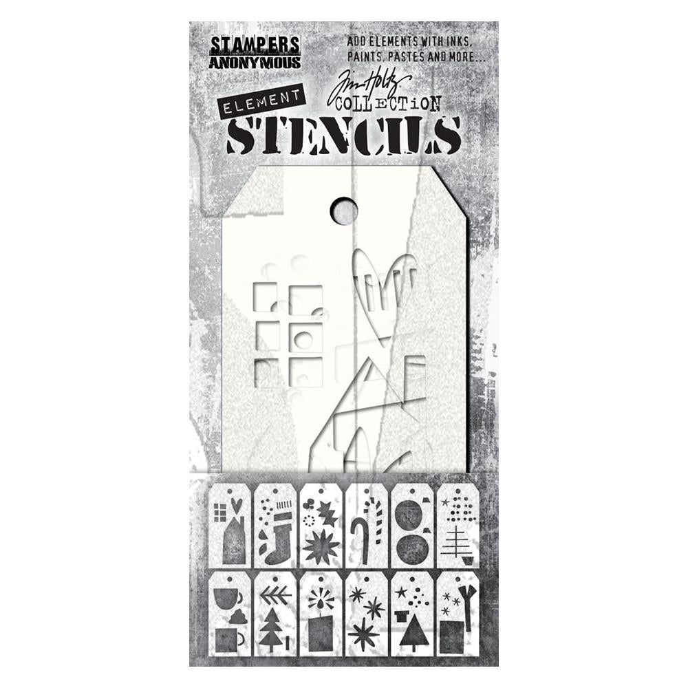 Stampers Anonymous - Tim Holtz - Element Stencils Festive Art