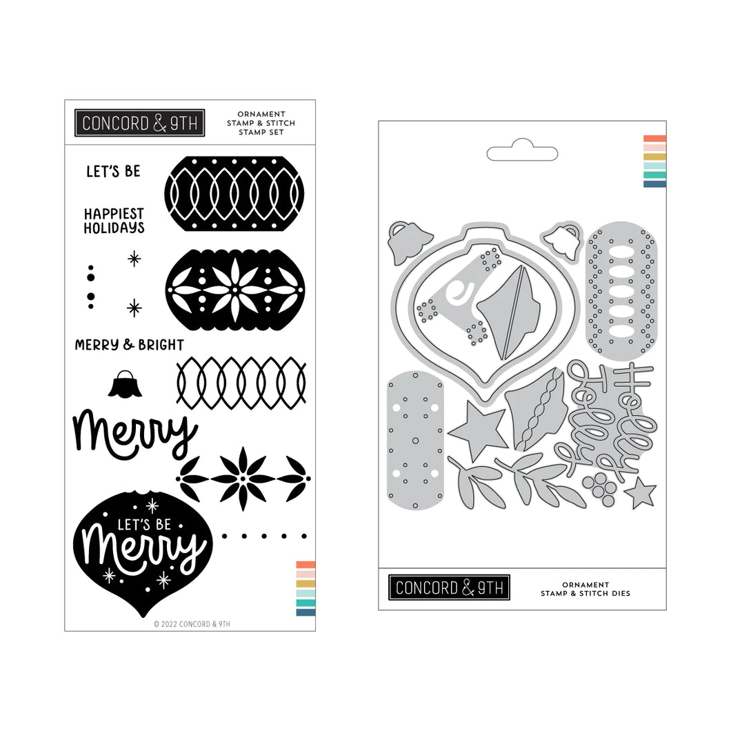 Concord & 9th - Ornament Stamp & Stitch - Stamp and Die Bundle