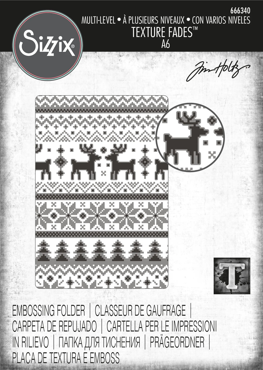 Sizzix - Tim Holtz - Texture Fades Embossing Folder - Holiday Knit