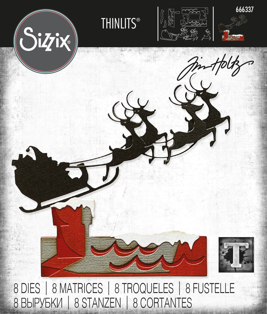 Sizzix - Tim Holtz - Thinlits Die - Reindeer Sleigh