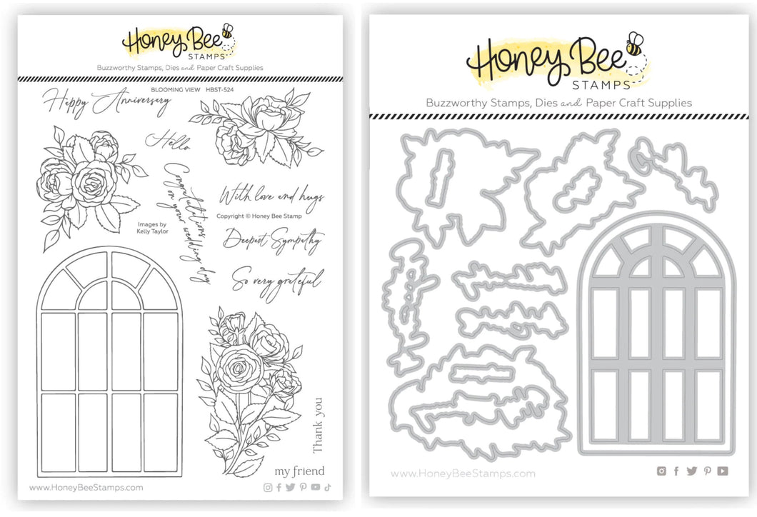 Honey Bee Stamps - Blooming View - Stamp Set and Die Set Bundle