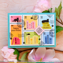 Load image into Gallery viewer, Waffle Flower - Postage Collage A6 Blocks Stencil
