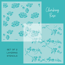 Load image into Gallery viewer, Honey Bee Stamps - Climbing Rose Set of 2 Layering Background Stencils

