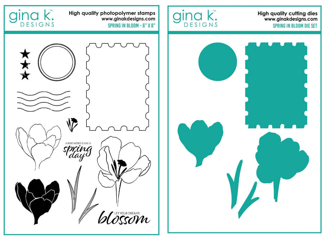 Gina K Designs - Spring in Bloom - Stamp Set and Die Set Bundle