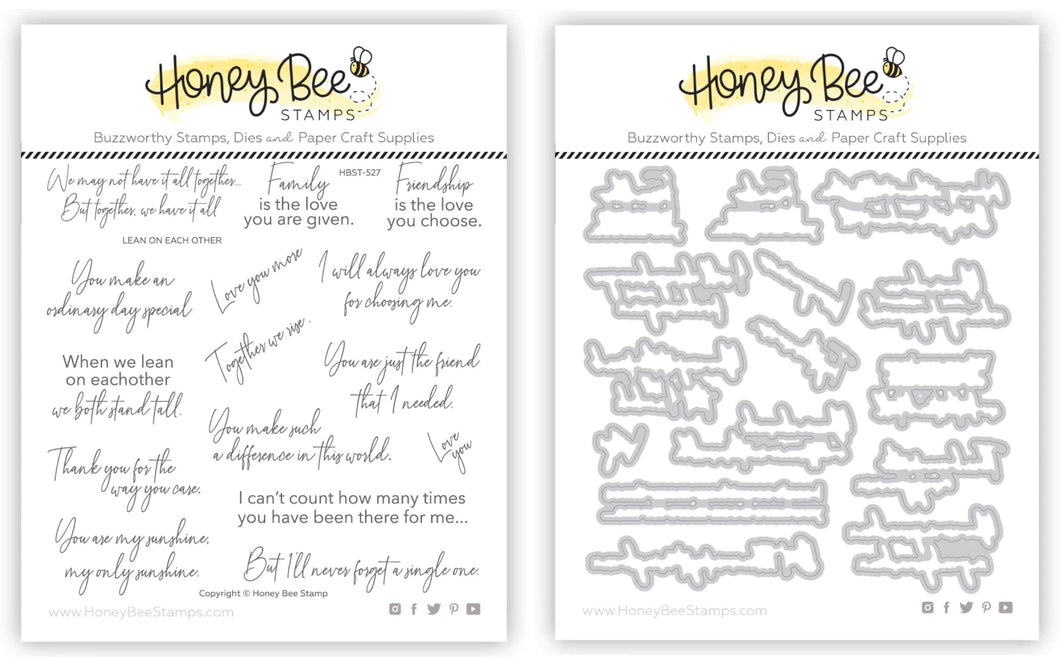 Honey Bee Stamps - Lean On Each Other - Stamp Set and Die Set Bundle