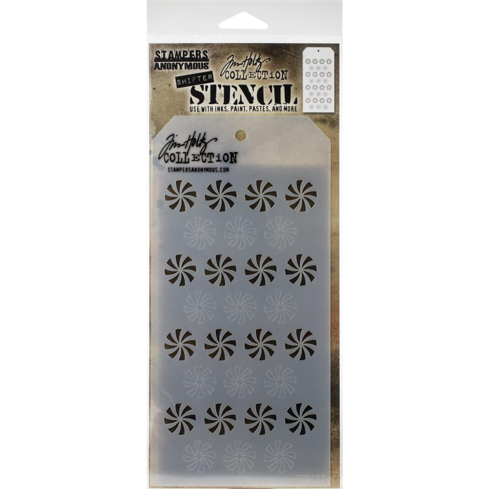 Stampers Anonymous - Tim Holtz - Layering Stencil - Shifter Peppermint