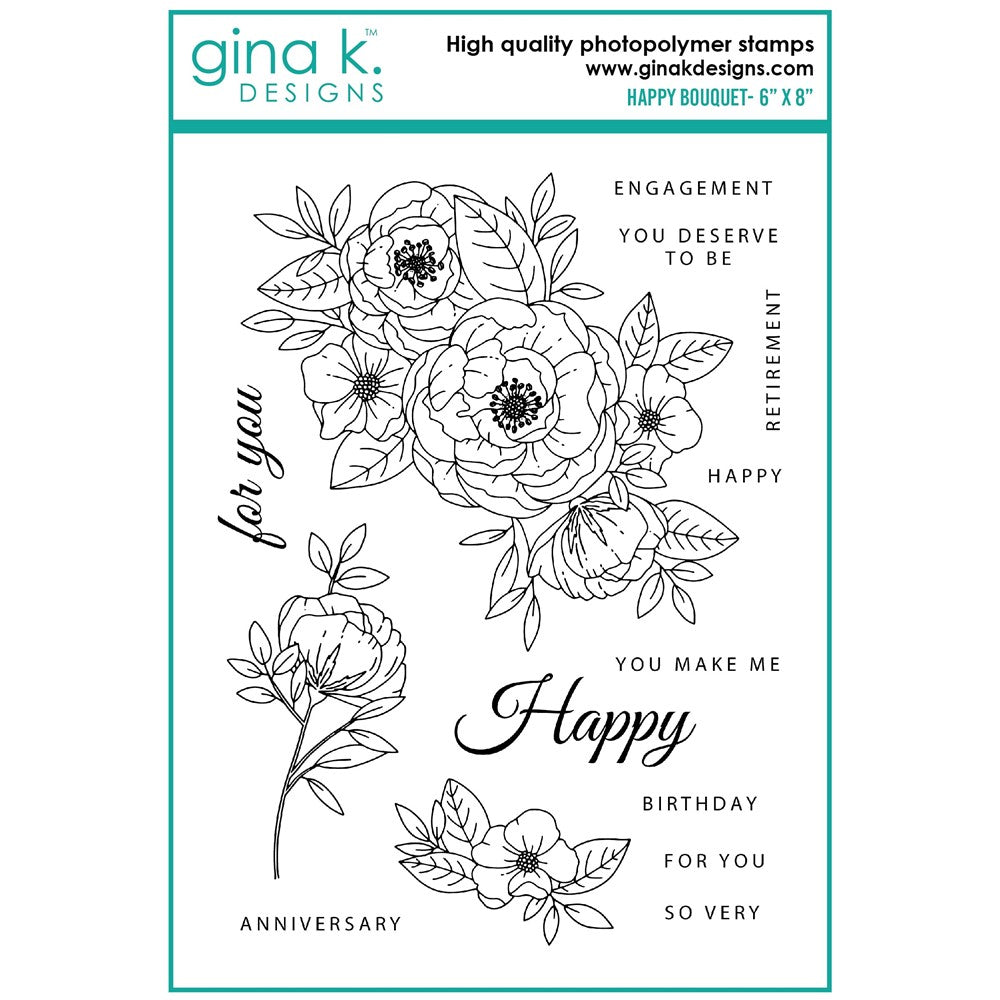 Gina K Designs - Arjita Singh - Happy Bouquet Stamp Set