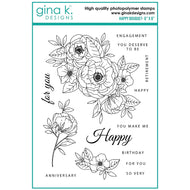 Gina K Designs - Arjita Singh - Happy Bouquet Stamp Set