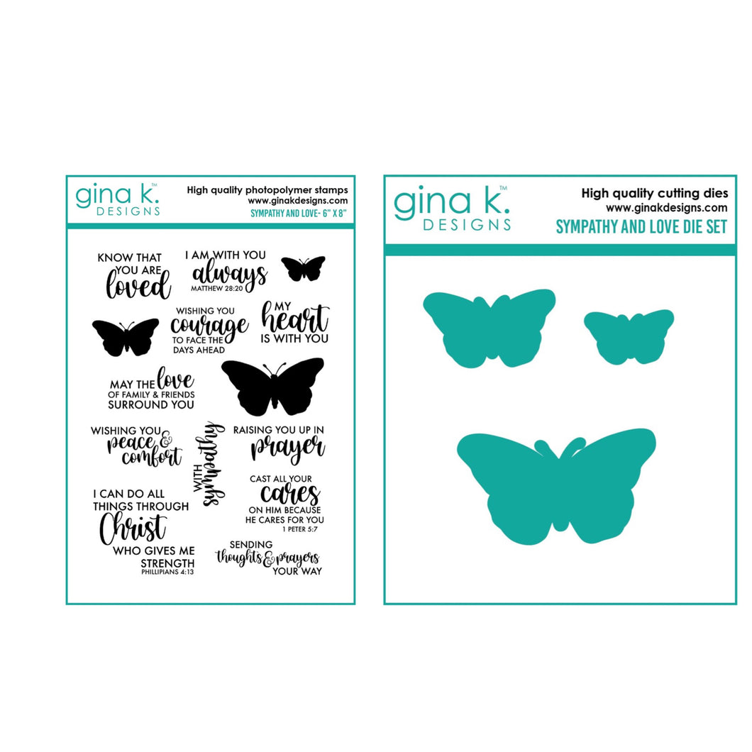 Gina K Designs - Sympathy and Love - Stamp Set and Die Set Bundle