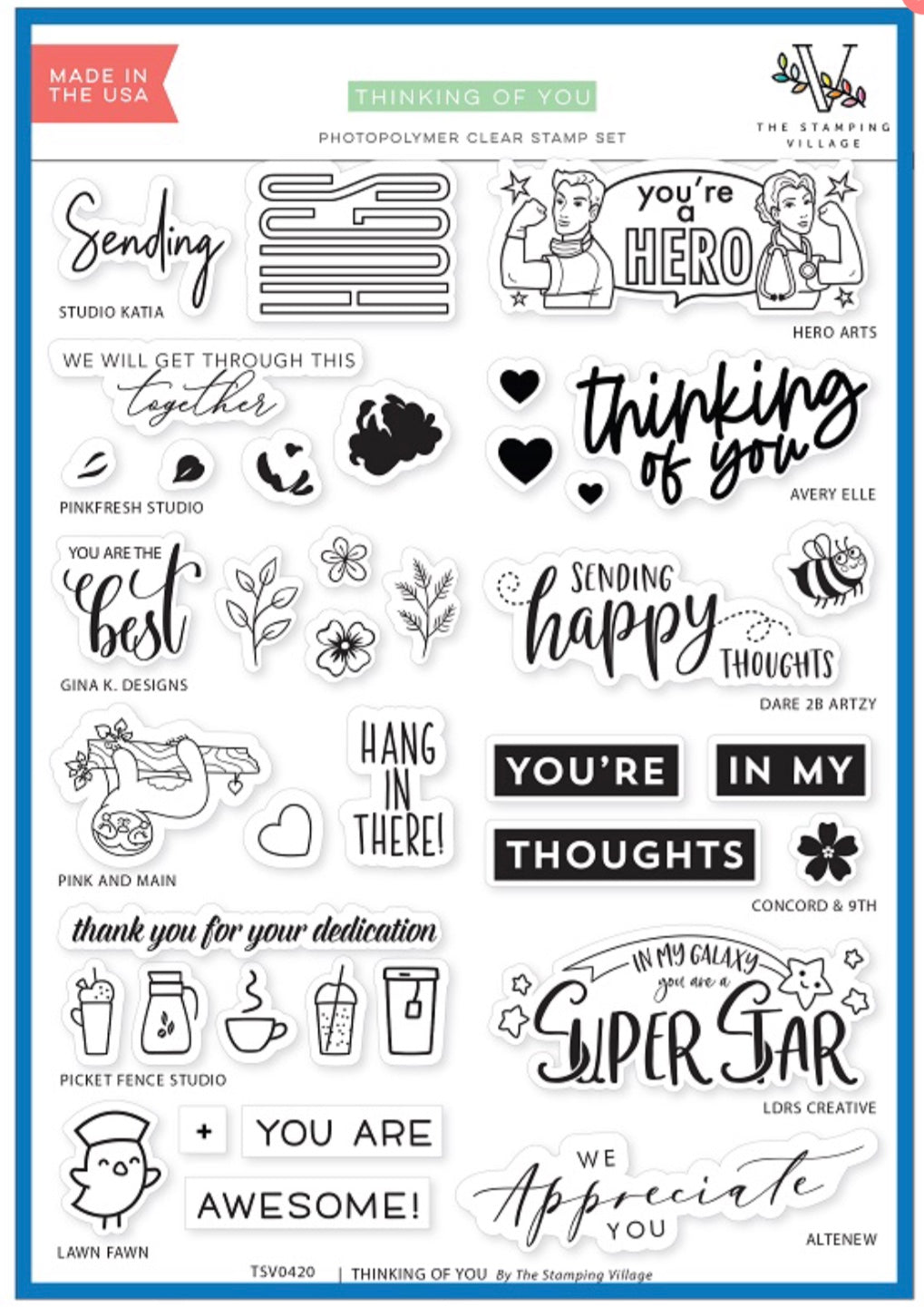 The Stamping Village -  Thinking of You Stamp Set