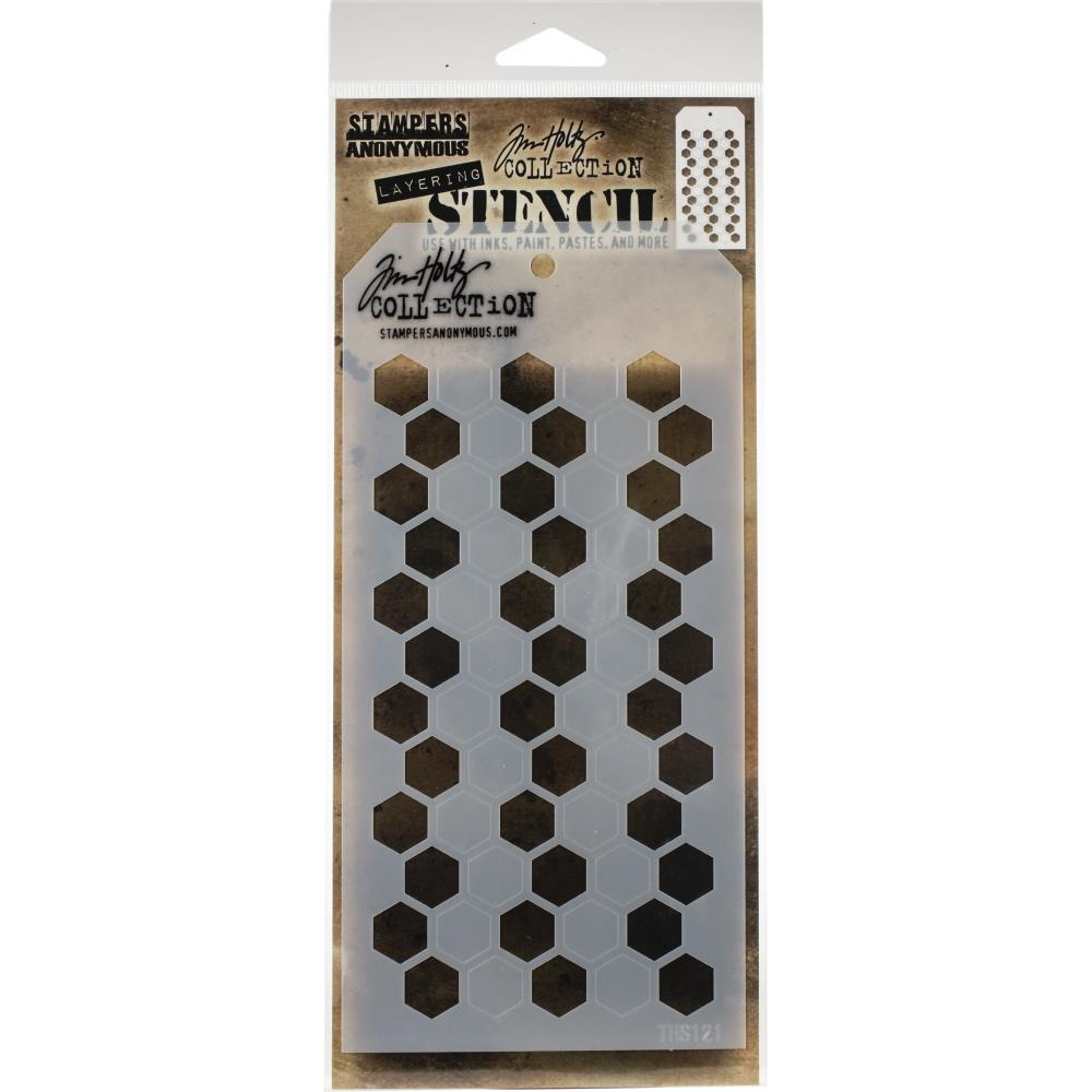 Stampers Anonymous - Tim Holtz - Layering Stencil - Shifter Hex