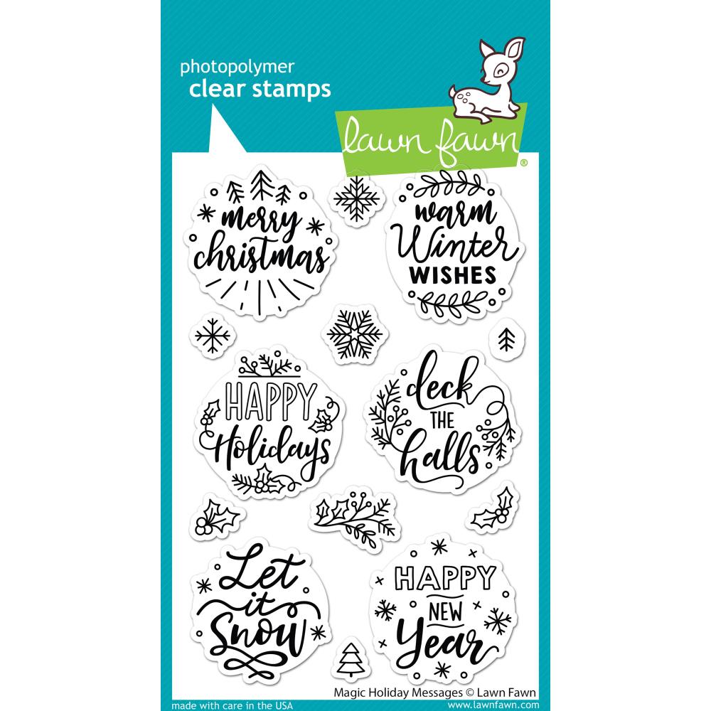 Lawn Fawn - Magic Holiday Messages Stamp and Die Bundle