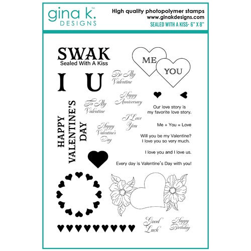 Gina K Designs - Sealed With A Kiss - Stamp Set and Die Set Bundle