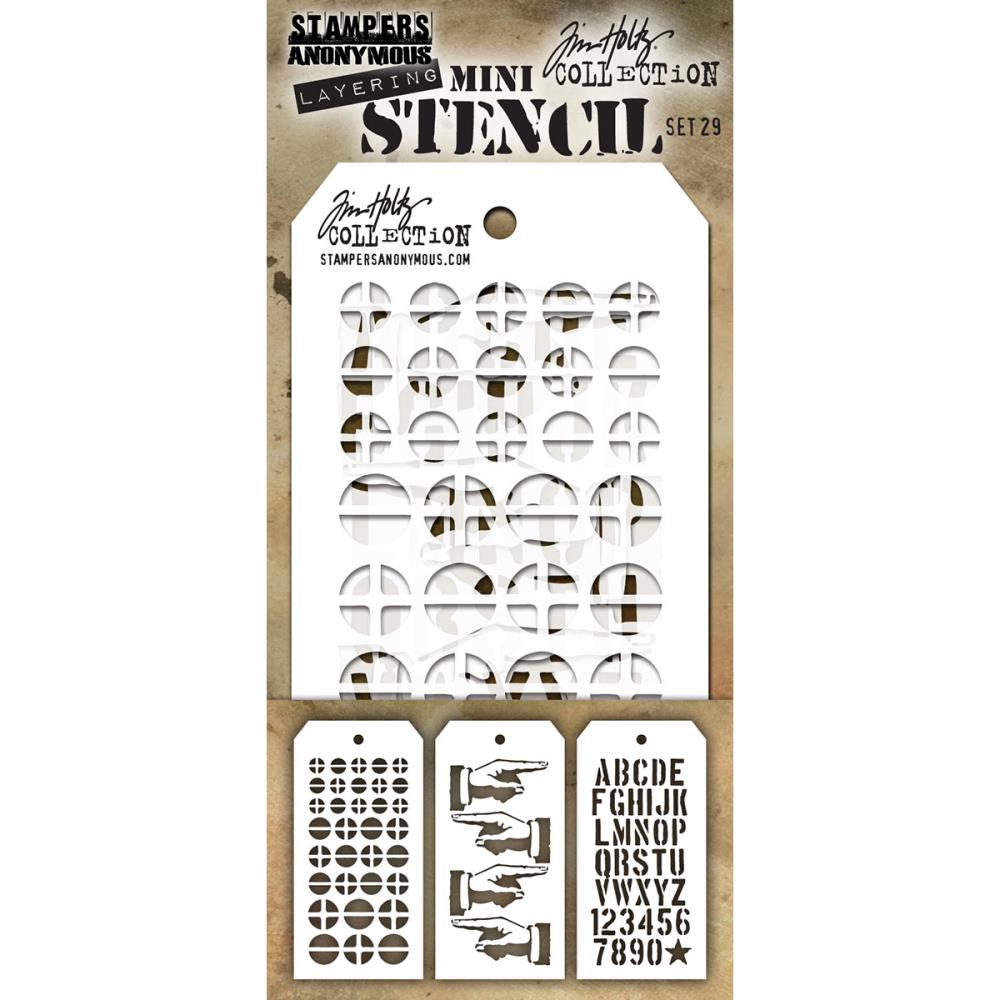 Stampers Anonymous - Tim Holtz - Mini Layering Stencil Set #29