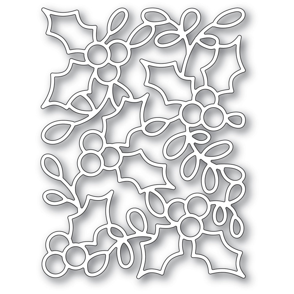 Poppy Stamps - Holly Background Die - Style 2392