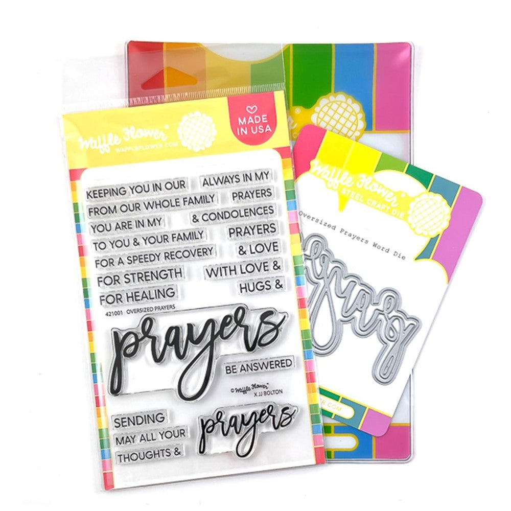 Waffle Flower - Oversized Prayers Combo - Stamp Set and Die Set Bundle