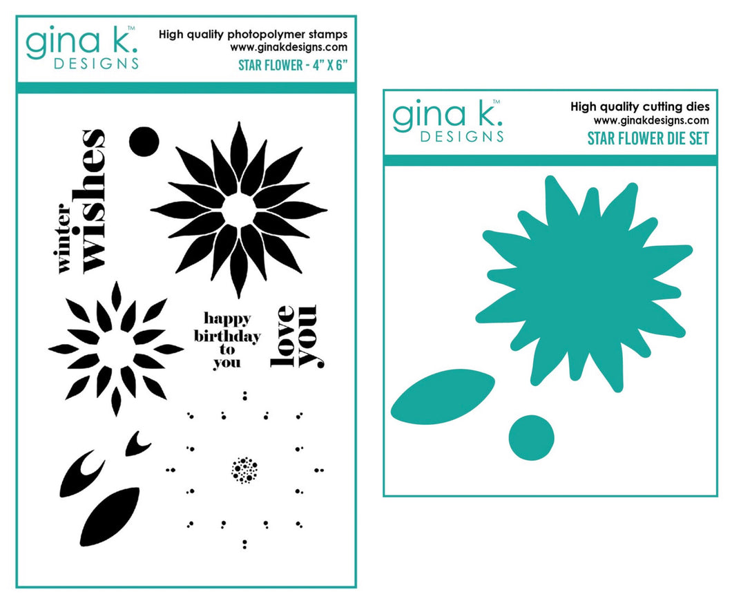 Gina K Designs - Star Flower - Stamp Set and Die Set Bundle