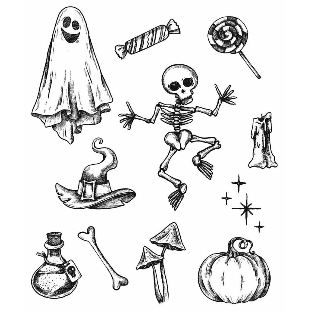 Stampers Anonymous - Tim Holtz - Cling Mounted Rubber Stamps - Halloween Doodles