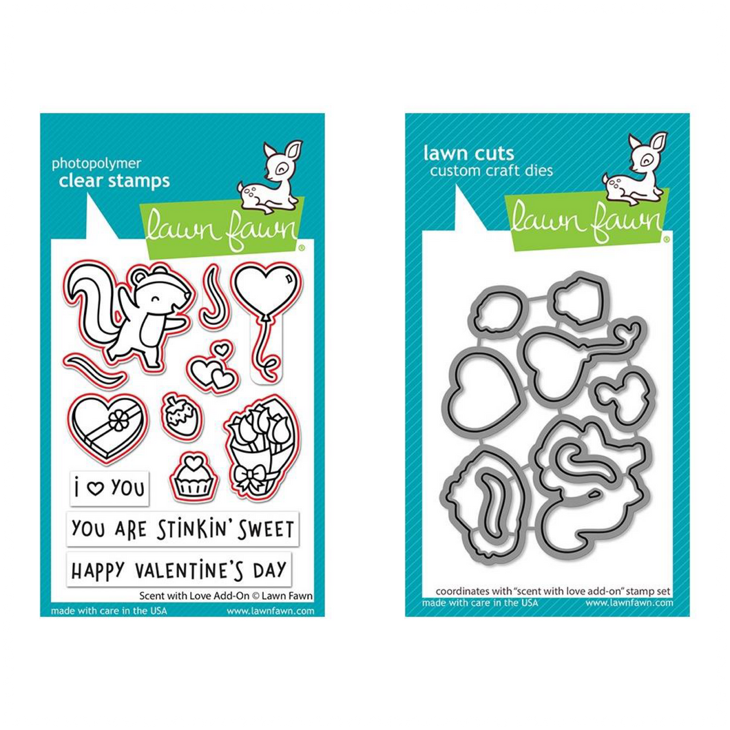 Lawn Fawn - Scent With Love Add On - Stamp Set and Die Set Bundle