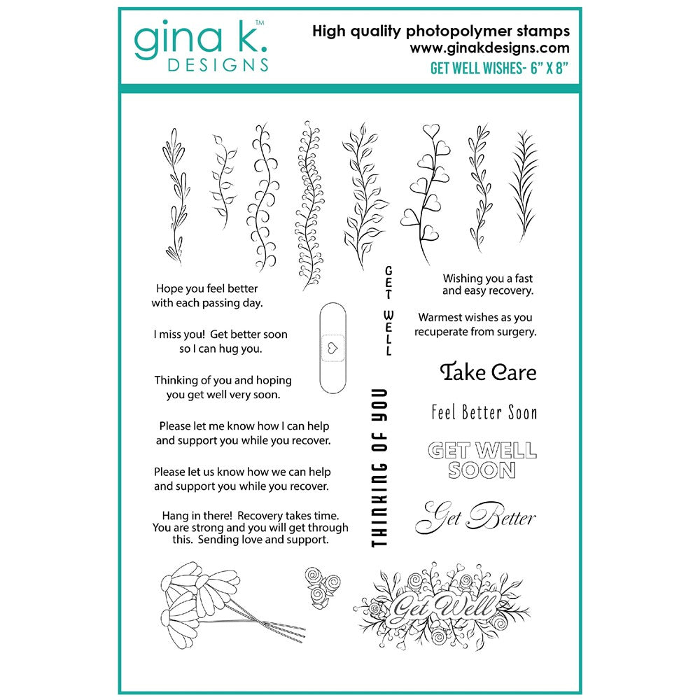 Gina K Designs - Debrah Warner - Get Well Wishes Stamp Set