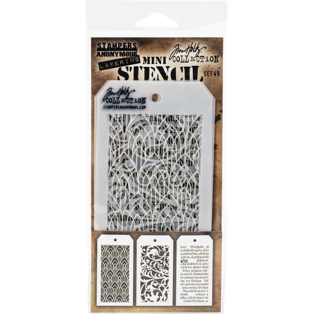 Stampers Anonymous- Tim Holtz - Mini Layering Stencil Set #49