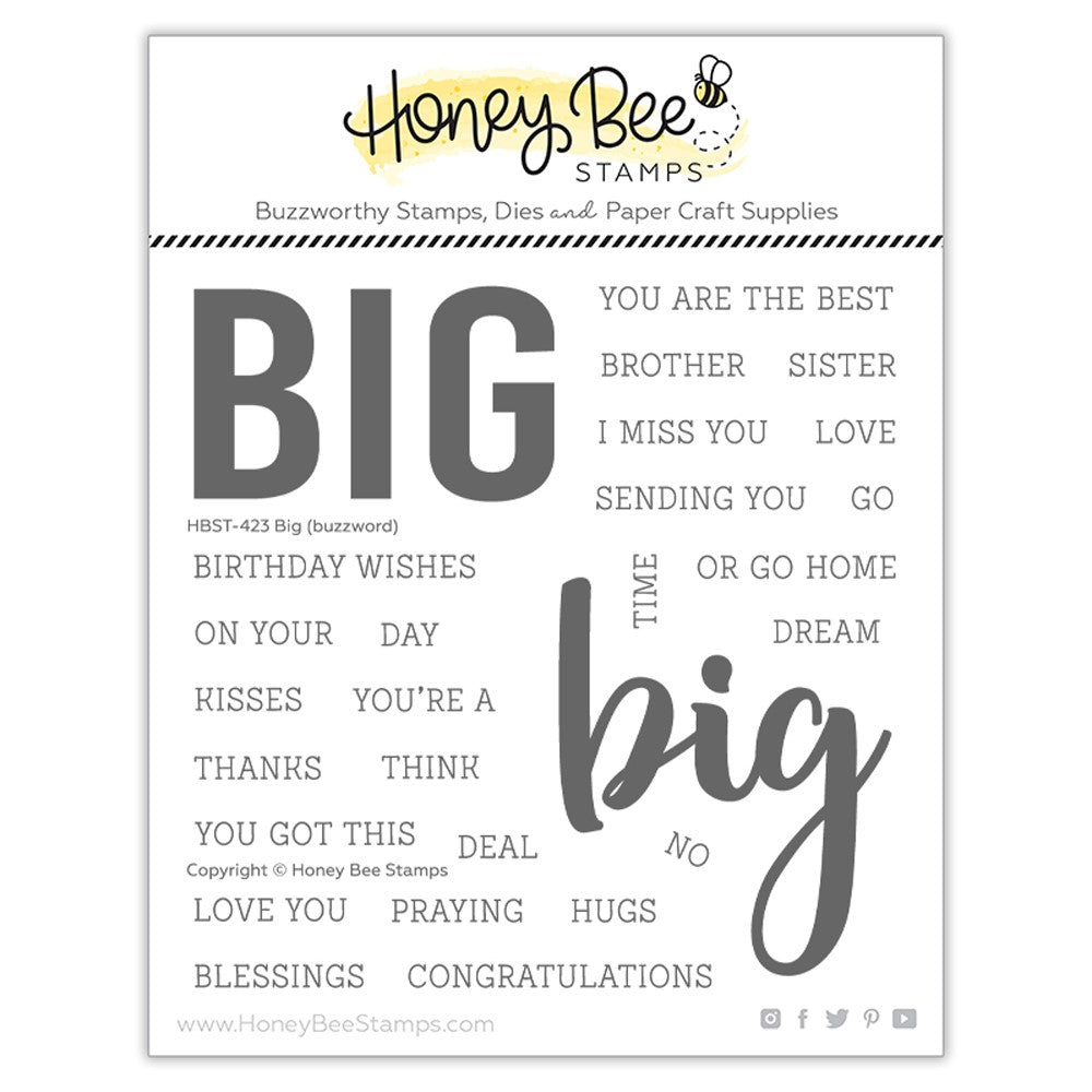 Honey Bee Stamps - Big Buzzword - Stamp Set and Die Set Bundle