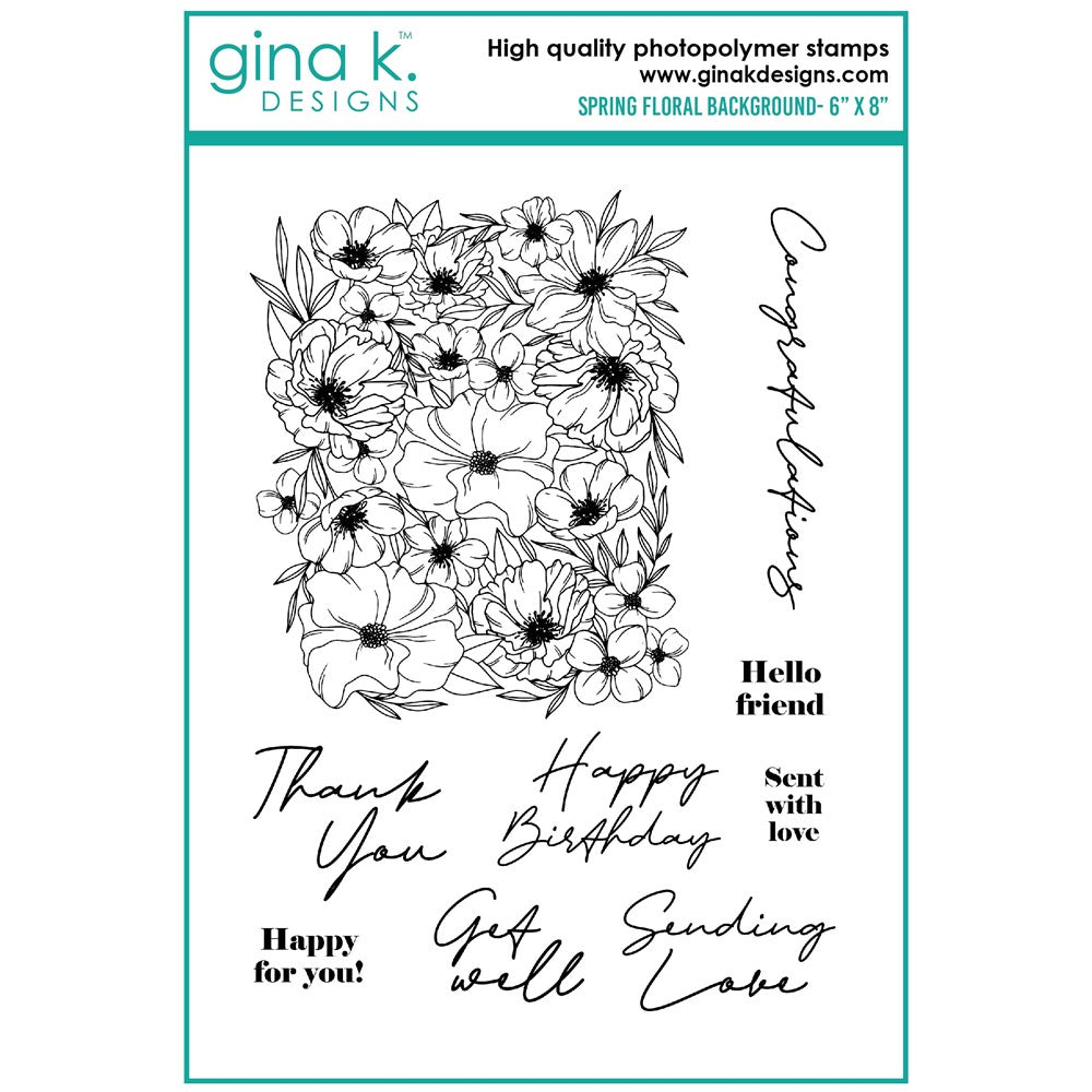 Gina K Designs - Hannah Schroeper Drapinski - Spring Floral Background Stamp Set